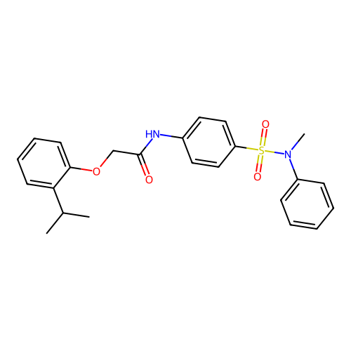 N-{4-[methyl(phenyl)sulfamoyl]phenyl}-2-[2-(propan-2-yl)phenoxy]acetamide structure