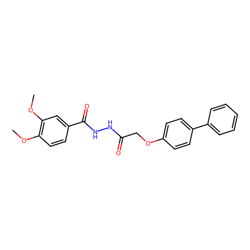 3,4-dimethoxy-N'-[2-(4-phenylphenoxy)acetyl]benzohydrazide structure