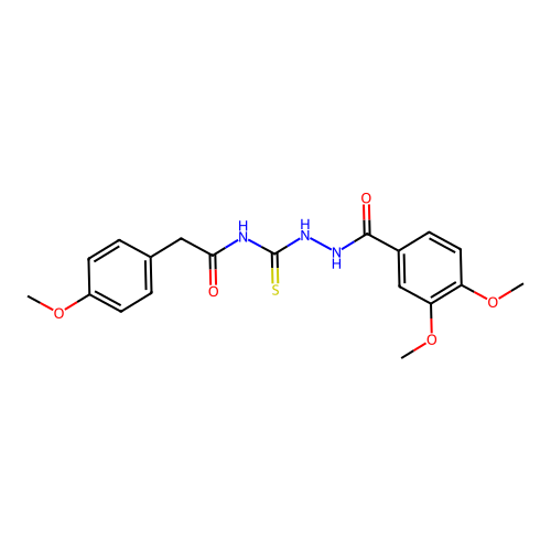 N-{[2-(3,4-dimethoxybenzoyl)hydrazino]carbonothioyl}-2-(4-methoxyphenyl)acetamide structure