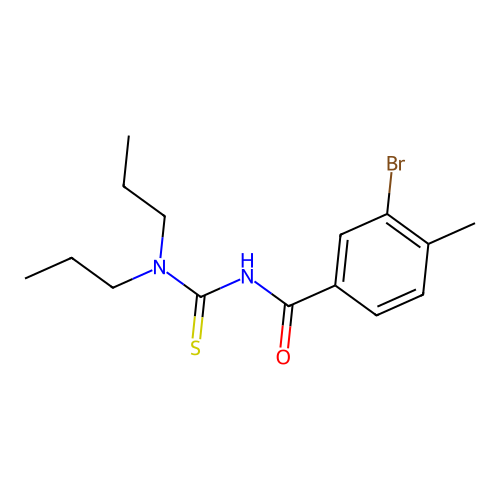 3-bromo-N-(dipropylcarbamothioyl)-4-methylbenzamide structure