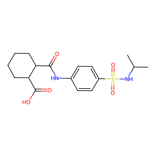 2-({4-[(Isopropylamino)sulfonyl]anilino}carbonyl)cyclohexanecarboxylic acid structure