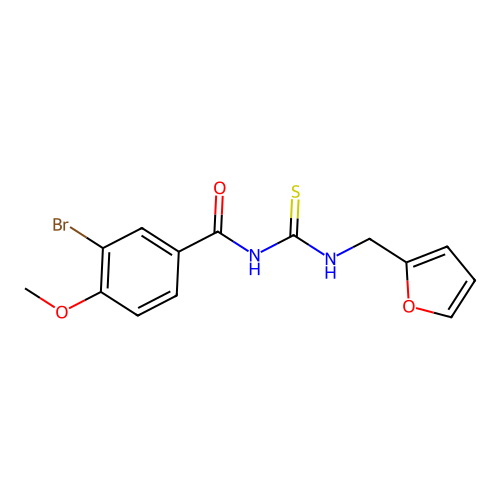 3-bromo-N-(furan-2-ylmethylcarbamothioyl)-4-methoxybenzamide structure