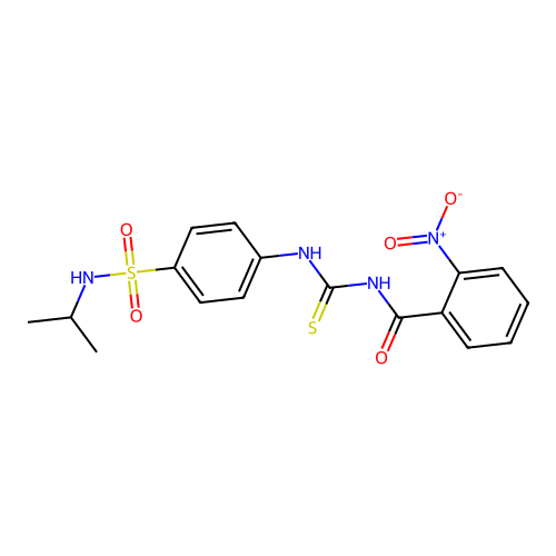 2-nitro-N-[[4-(propan-2-ylsulfamoyl)phenyl]carbamothioyl]benzamide structure
