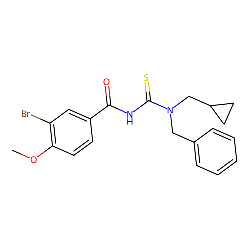 N-[benzyl(cyclopropylmethyl)carbamothioyl]-3-bromo-4-methoxybenzamide structure
