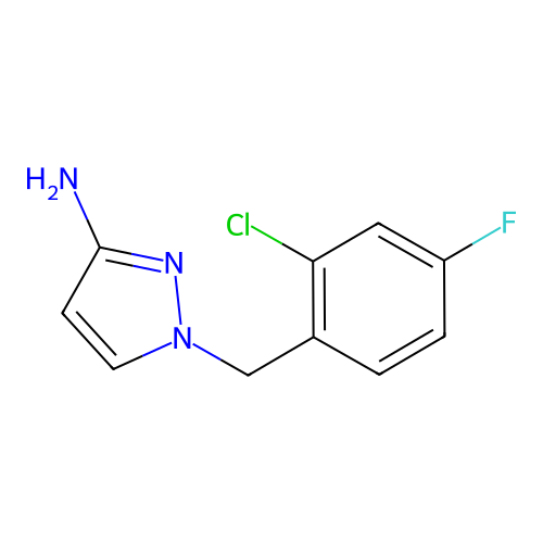 1-(2-chloro-4-fluorobenzyl)-1H-pyrazol-3-amine structure