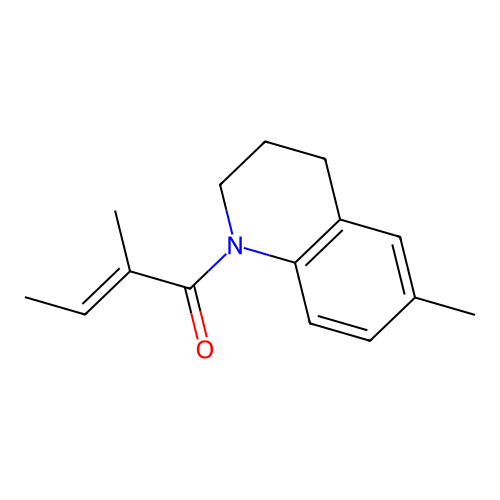 Quinoline, 1,2,3,4-tetrahydro-6-methyl-1-(2-methyl-1-oxo-2-butenyl)-, (E)- structure