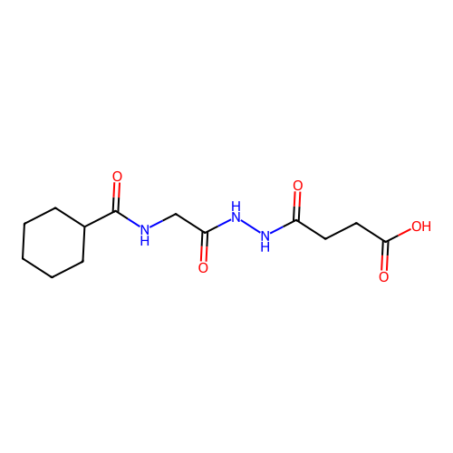 4-[2-[2-(Cyclohexanecarbonylamino)acetyl]hydrazinyl]-4-oxobutanoic acid structure