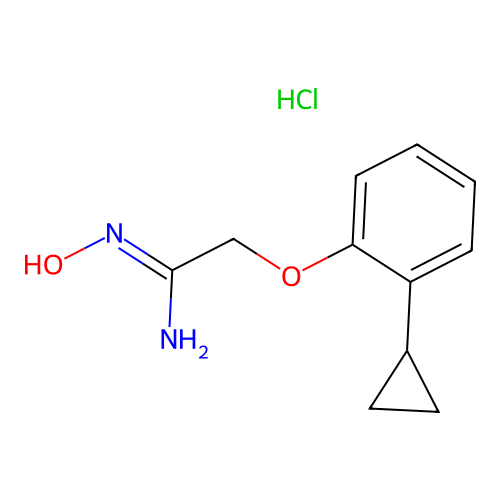2-(2-cyclopropylphenoxy)-N'-hydroxyethanimidamide;hydrochloride structure