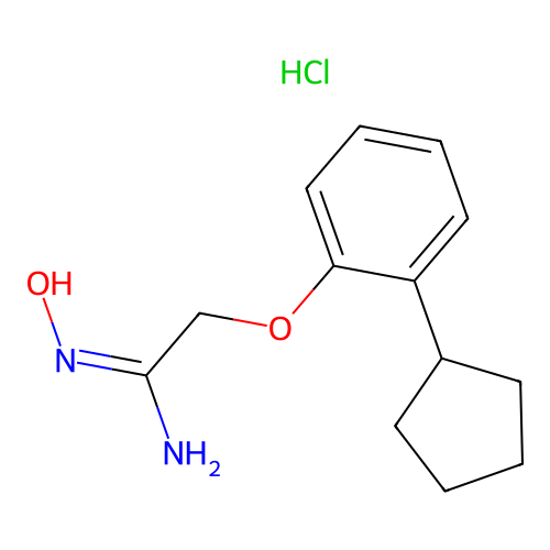 Ethanimidamide, 2-(2-cyclopentylphenoxy)-N-hydroxy-, monohydrochloride structure