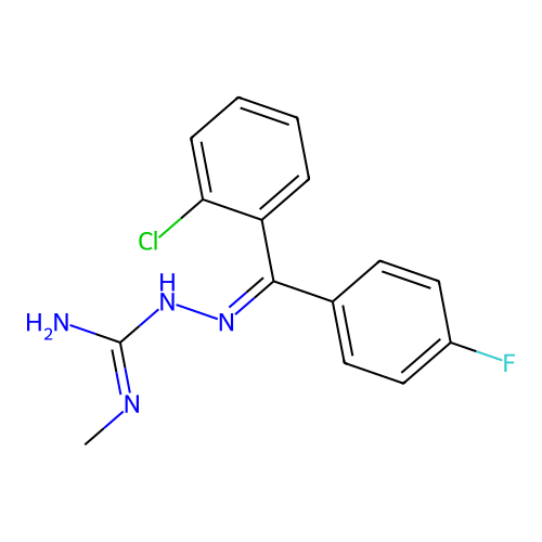 Hydrazinecarboximidamide,2-[(2-chlorophenyl)(4-fluorophenyl)methylene]-N-methyl- structure