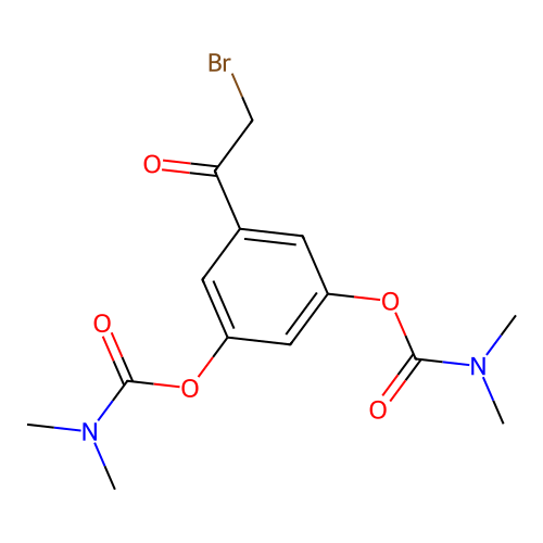 5-(Bromoacetyl)-1,3-phenylene bis(dimethylcarbamate) structure