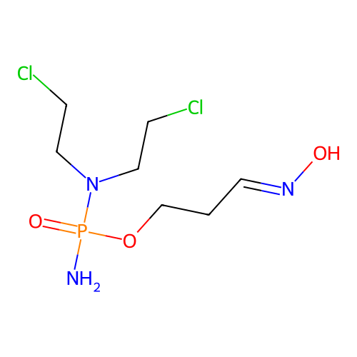 Phosphoramidic acid, N,N-bis(2-chloroethyl)-, 3-(hydroxyimino)propyl ester structure