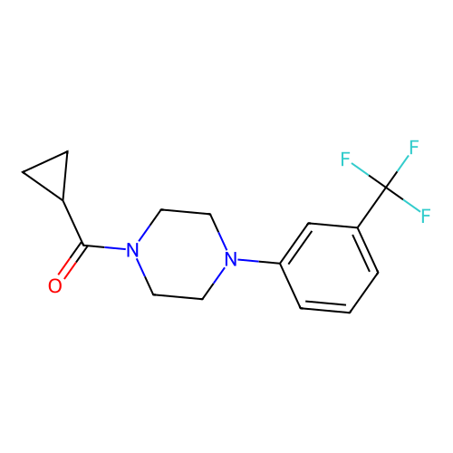 Cyclopropyl 4-[3-(trifluoromethyl)phenyl]piperazinyl ketone structure