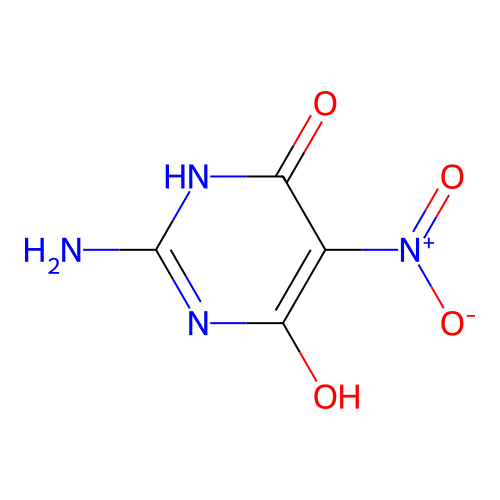2-Amino-4,6-dihydroxy-5-nitropyrimidine structure