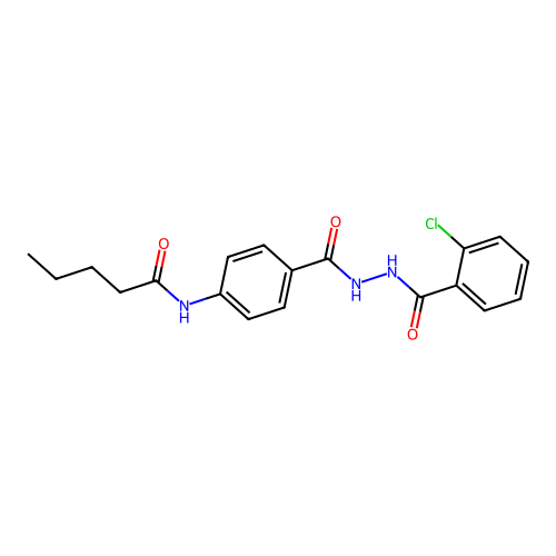 N-[4-[[(2-chlorobenzoyl)amino]carbamoyl]phenyl]pentanamide structure