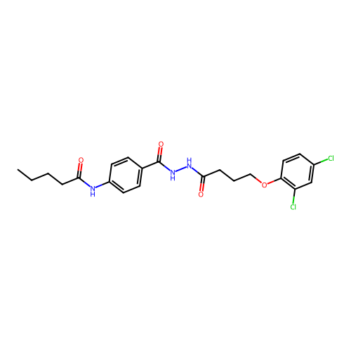 N-[4-({2-[4-(2,4-dichlorophenoxy)butanoyl]hydrazino}carbonyl)phenyl]pentanamide structure