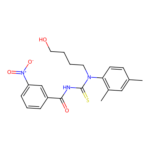 N-[(2,4-dimethylphenyl)(4-hydroxybutyl)carbamothioyl]-3-nitrobenzamide structure