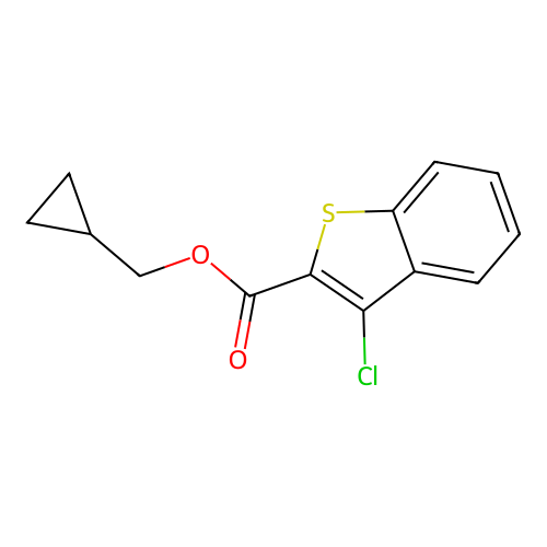 Cyclopropylmethyl 3-chloro-1-benzothiophene-2-carboxylate structure