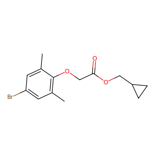 Cyclopropylmethyl 2-(4-bromo-2,6-dimethylphenoxy)acetate structure
