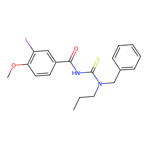 N-[benzyl(propyl)carbamothioyl]-3-iodo-4-methoxybenzamide structure
