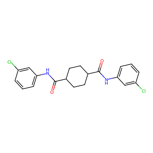 1-N,4-N-bis(3-chlorophenyl)cyclohexane-1,4-dicarboxamide structure