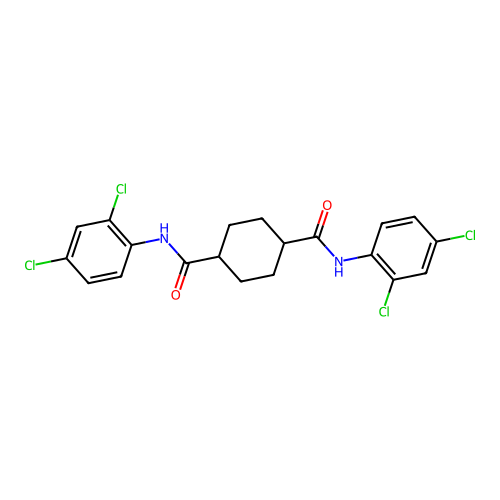 1-N,4-N-bis(2,4-dichlorophenyl)cyclohexane-1,4-dicarboxamide structure