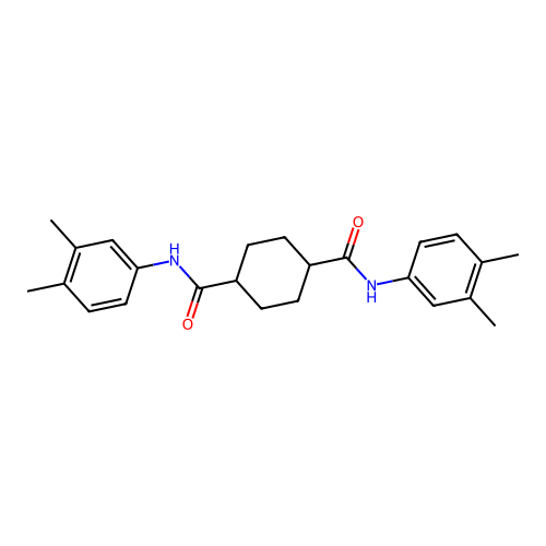 1-N,4-N-bis(3,4-dimethylphenyl)cyclohexane-1,4-dicarboxamide structure