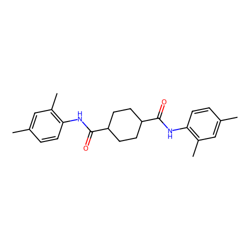 N,N'-bis(2,4-dimethylphenyl)cyclohexane-1,4-dicarboxamide structure