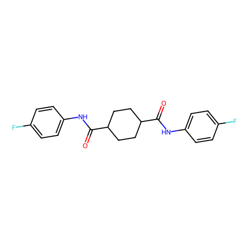 N~1~,N~4~-bis(4-fluorophenyl)-1,4-cyclohexanedicarboxamide structure
