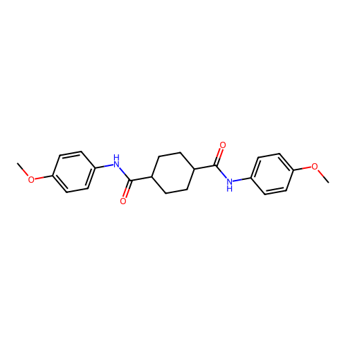 1-N,4-N-bis(4-methoxyphenyl)cyclohexane-1,4-dicarboxamide structure