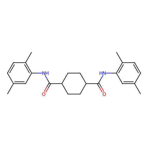 1-N,4-N-bis(2,5-dimethylphenyl)cyclohexane-1,4-dicarboxamide structure