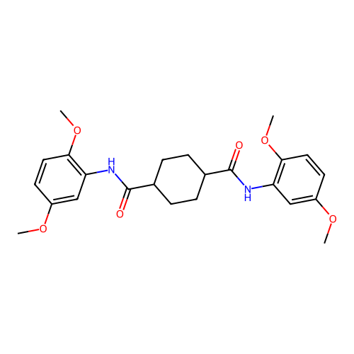 N,N'-bis(2,5-dimethoxyphenyl)cyclohexane-1,4-dicarboxamide structure