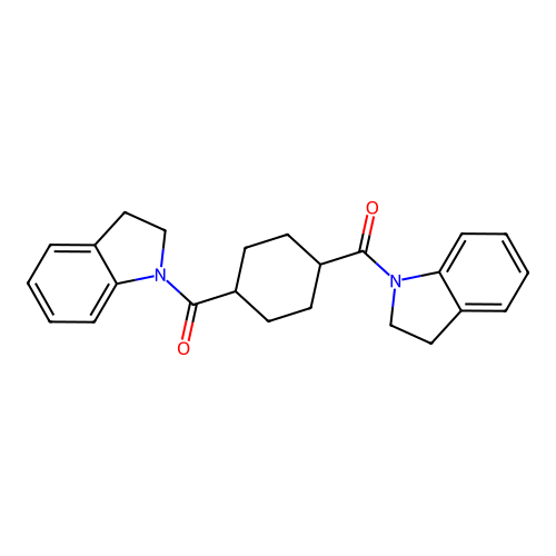 [4-(2,3-Dihydroindole-1-carbonyl)cyclohexyl]-(2,3-dihydroindol-1-yl)methanone structure
