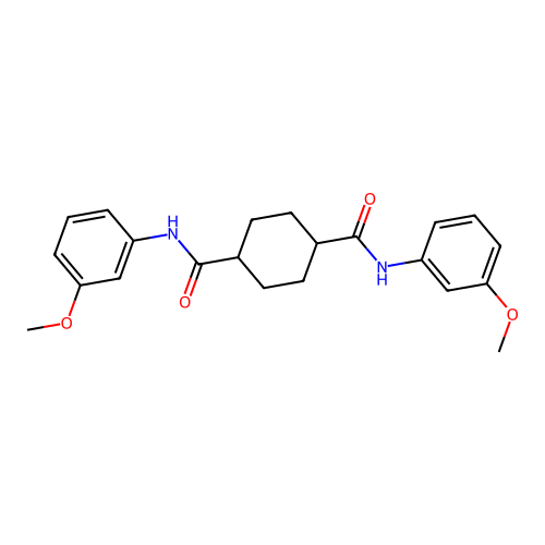 1-N,4-N-bis(3-methoxyphenyl)cyclohexane-1,4-dicarboxamide structure