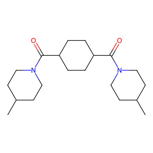 Cyclohexane-1,4-diylbis[(4-methylpiperidin-1-yl)methanone] structure