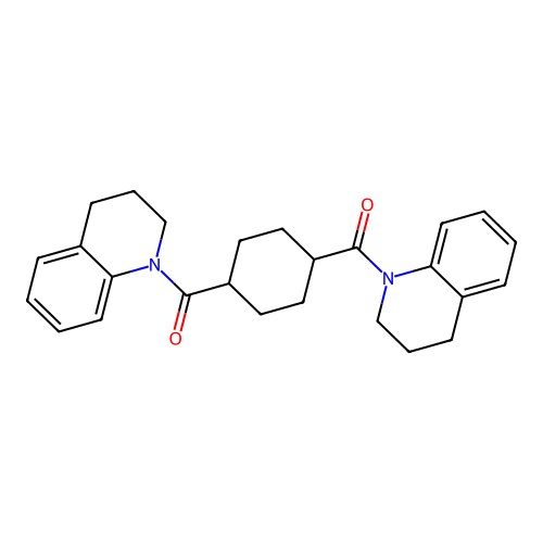 [4-(3,4-dihydro-2H-quinoline-1-carbonyl)cyclohexyl]-(3,4-dihydro-2H-quinolin-1-yl)methanone structure