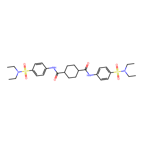 N,N'-bis[4-(diethylsulfamoyl)phenyl]cyclohexane-1,4-dicarboxamide structure