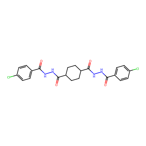 1-N',4-N'-bis(4-chlorobenzoyl)cyclohexane-1,4-dicarbohydrazide structure