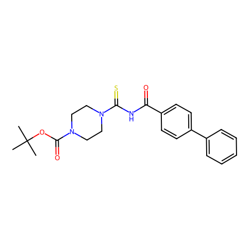 Tert-butyl 4-[(4-phenylbenzoyl)carbamothioyl]piperazine-1-carboxylate structure