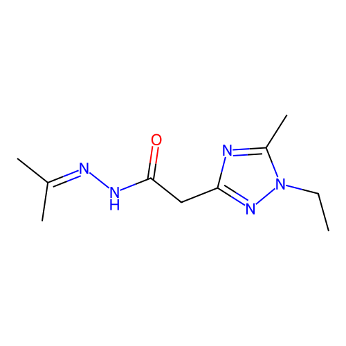 2-(1-Ethyl-5-methyl-1H-1,2,4-triazol-3-yl)-N'-(propan-2-ylidene)acetohydrazide structure