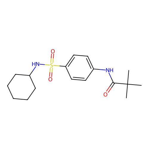 N-[4-(cyclohexylsulfamoyl)phenyl]-2,2-dimethylpropanamide structure