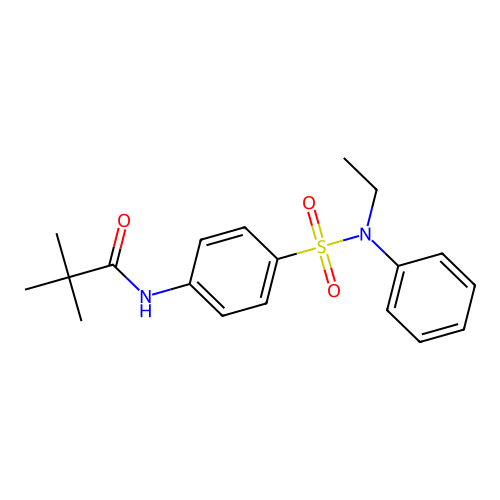 N-(4-{[ethyl(phenyl)amino]sulfonyl}phenyl)-2,2-dimethylpropanamide structure