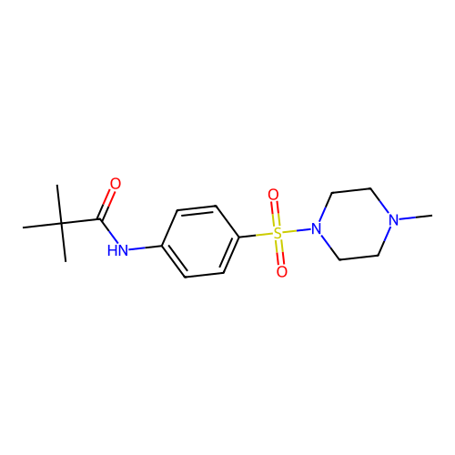 2,2-dimethyl-N-{4-[(4-methyl-1-piperazinyl)sulfonyl]phenyl}propanamide structure