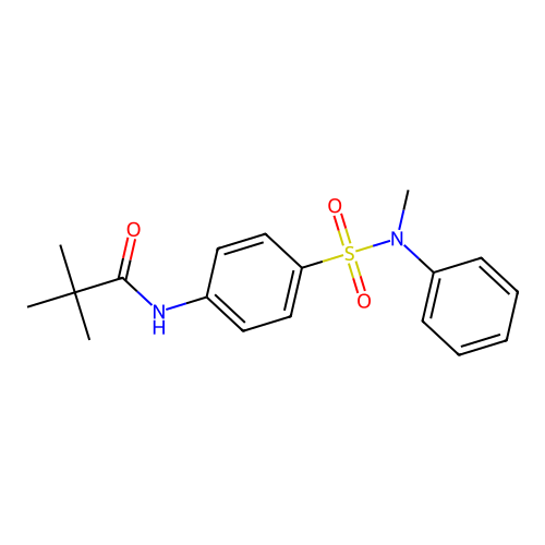 2,2-dimethyl-N-{4-[methyl(phenyl)sulfamoyl]phenyl}propanamide structure