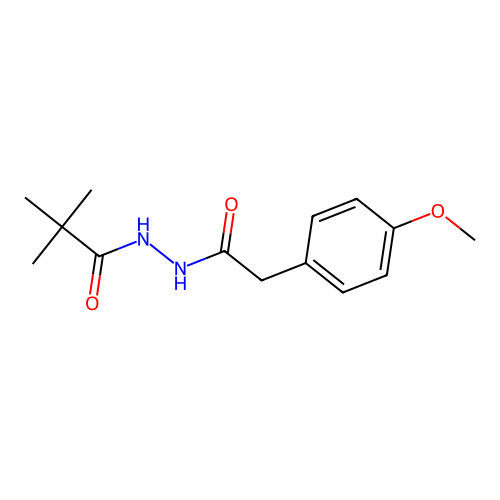N'-[2-(4-methoxyphenyl)acetyl]-2,2-dimethylpropanehydrazide structure