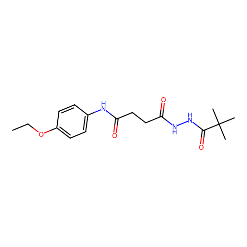 4-[2-(2,2-dimethylpropanoyl)hydrazinyl]-N-(4-ethoxyphenyl)-4-oxobutanamide structure