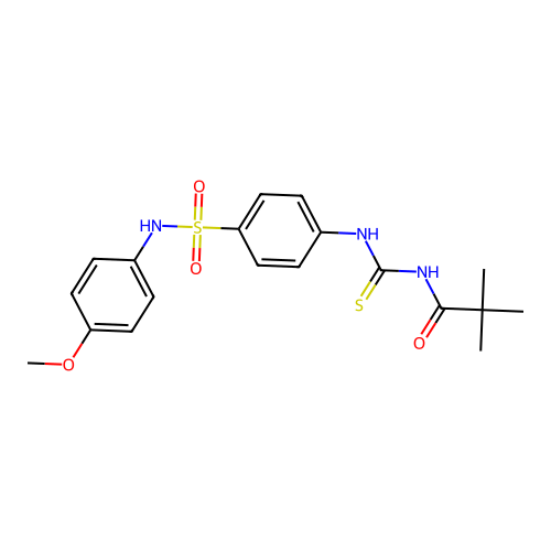 N-[[4-[(4-methoxyphenyl)sulfamoyl]phenyl]carbamothioyl]-2,2-dimethylpropanamide structure