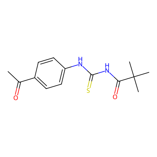 N-[(4-acetylphenyl)carbamothioyl]-2,2-dimethylpropanamide structure