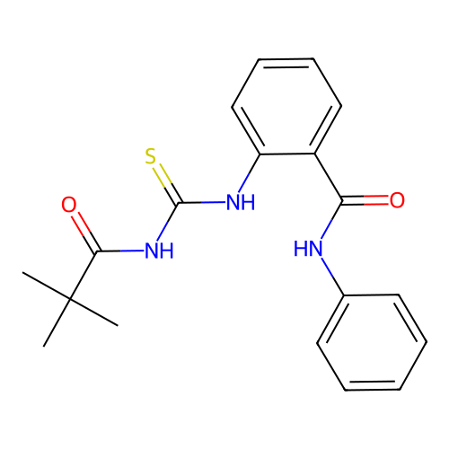 2-({[(2,2-dimethylpropanoyl)amino]carbonothioyl}amino)-N-phenylbenzamide structure