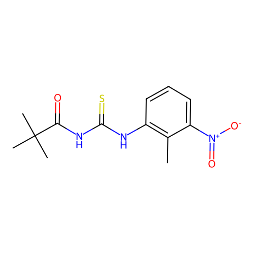 2,2-dimethyl-N-[(2-methyl-3-nitrophenyl)carbamothioyl]propanamide structure